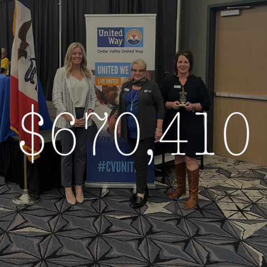2024 sponsorship donations $608,522. Photo of CBT employees at a United Way event.